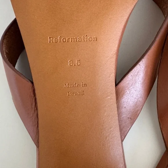 Reformation Dana Block Heel Leather Sandals - Picture 5 of 5